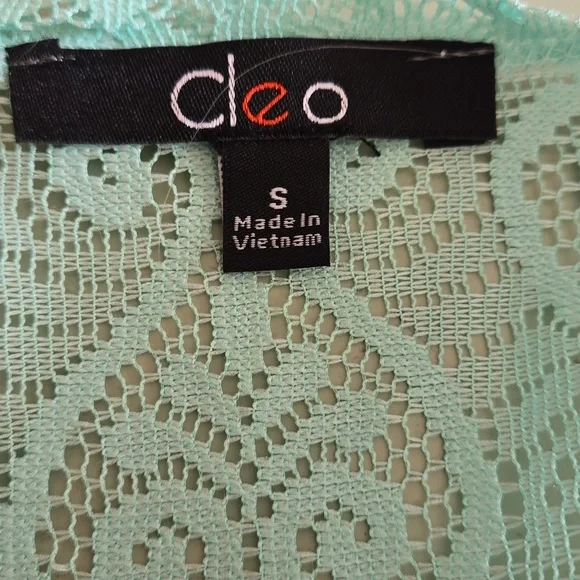NWT Cleo green lace long jacket Sz S - Picture 6 of 9